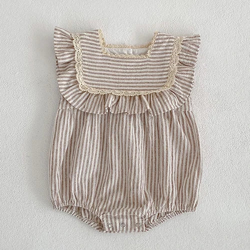 Sisters Clothes Kids Party Dress Toddler Baby Girl Romper Sleeveless Cotton Stripe Summer Baby Girls Princess Dress Korean Style