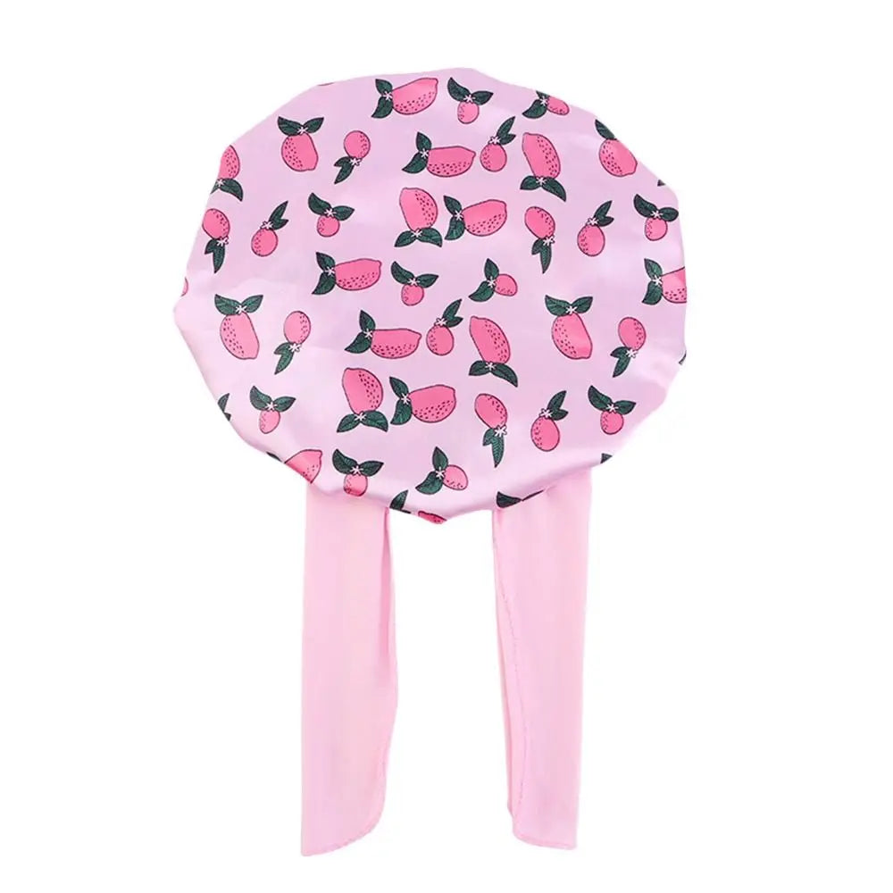 Boy Girls Band Bow Silk Sleep Hat Hair Beanie Shower Cap Satin Bonnet