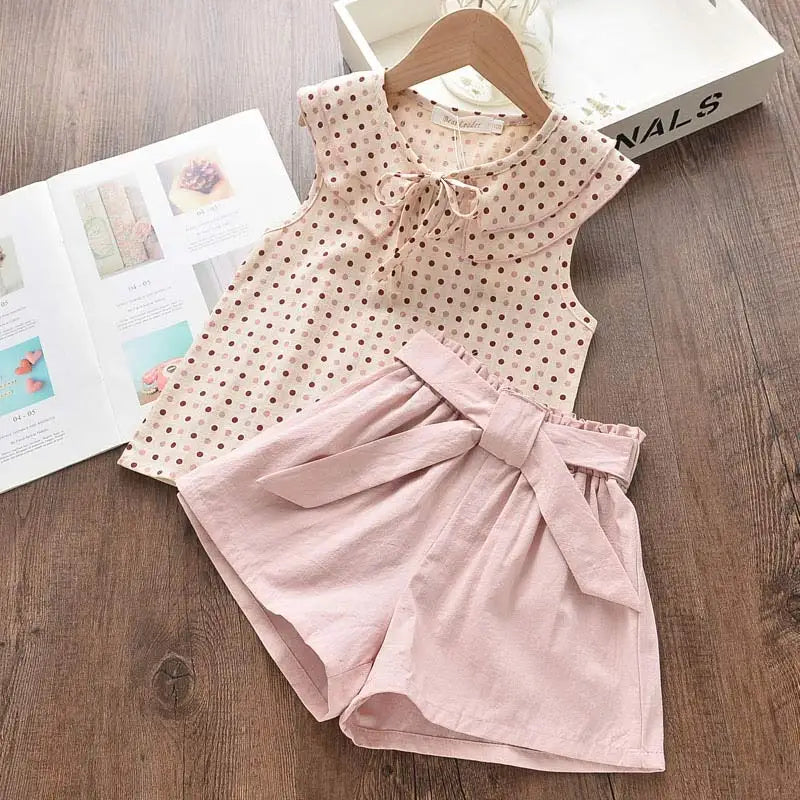 Melario Floral Blue Blouse T-shirt Pants 2PCS