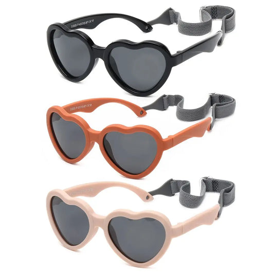0-24 Months Heart-Shaped Adjustable Strap UV Protection Polarized Sunglasses