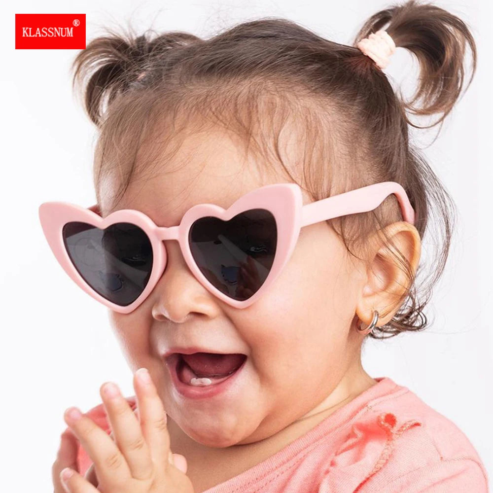 Vintage Heart Kids Sunglasses Baby Boys Girls Love Frame Sun Glasses Children Infant UV400 Eye Protection Stylish Glasses 2024