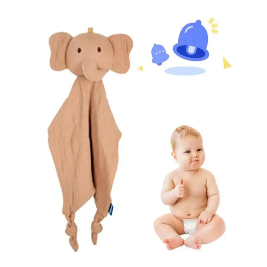 Stuffed Animals Security Blanket Soft And Breathable Baby Security Blanket Organic Cotton Muslin Animal Baby Blanket