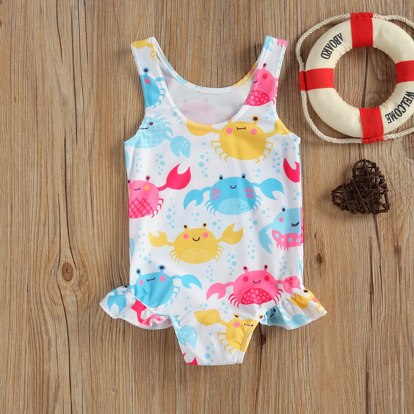 Toddler Infant Baby Girl Summer Swimsuit Sleeveless Floral Print Swim  Bathing Suit