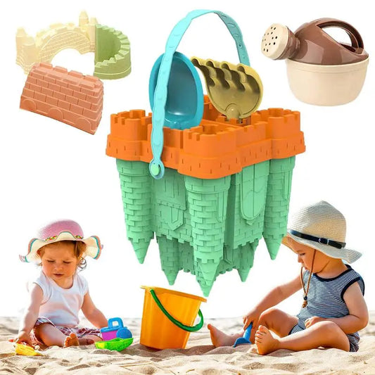 Sandcastle Building Kit Beach Toy Set Funny Travel-Friendly Creative Durable Mesh Storage Backpack Beach Sand Toys For Kids