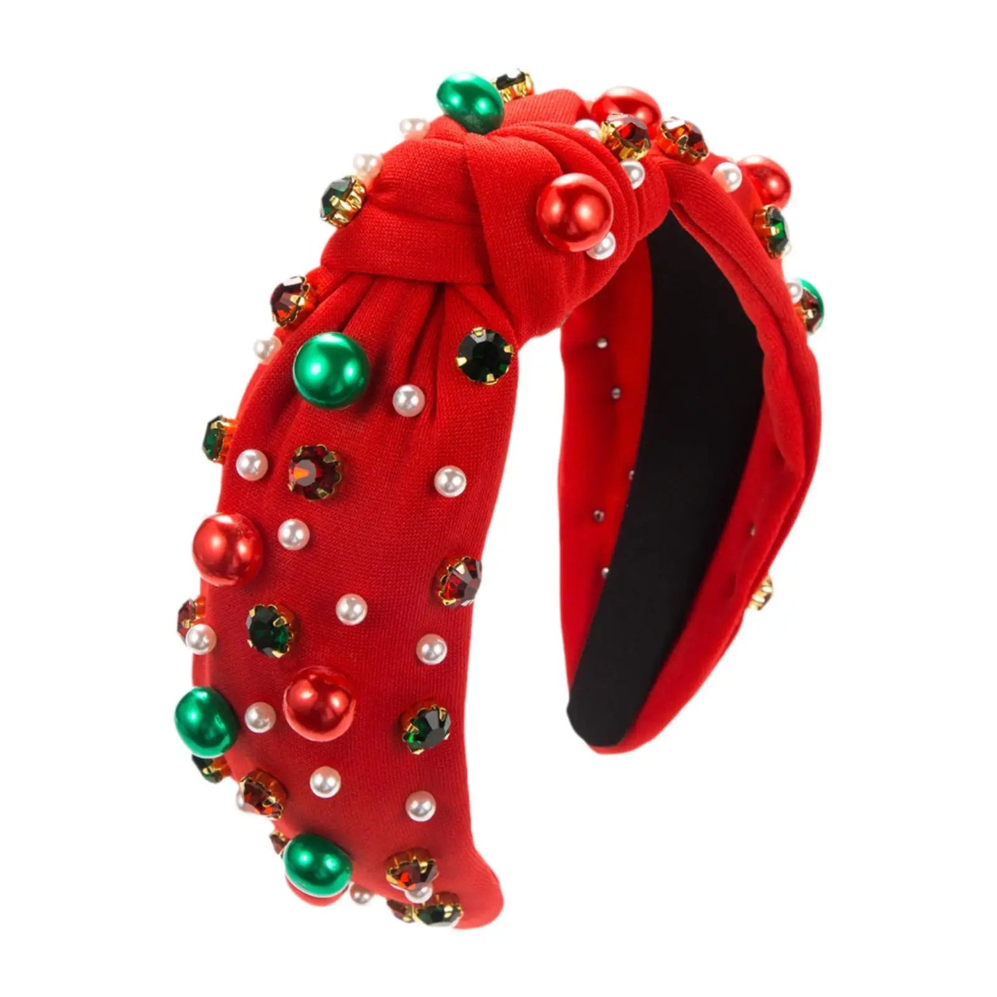 Christmas Headband Favors Red Green Fashion Holiday Festive Christmas Hair Hoop Xmas Headwear for Ladies Girls Women Adults