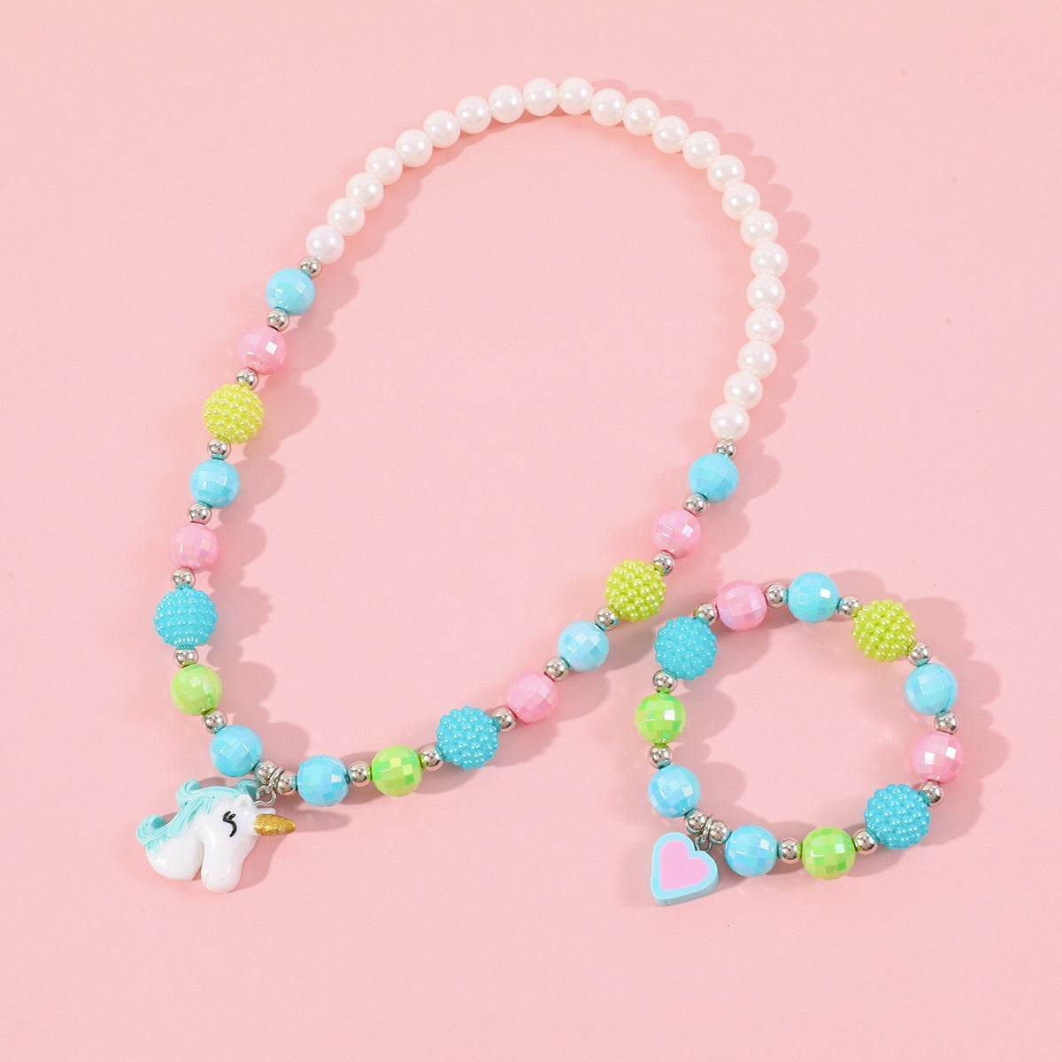 Unicorn Necklace and Bracelet Set