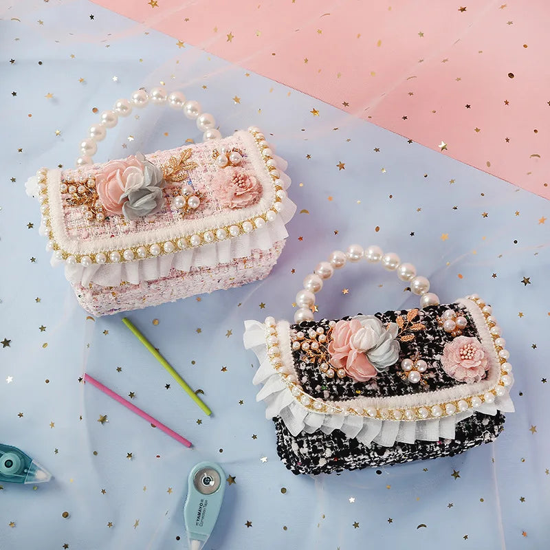 Cute Girls Princess Crossbody Bag Woolen Kids Fashion Wedding Tote Hand Bags Kawaii Baby Purses and Handbags Gift