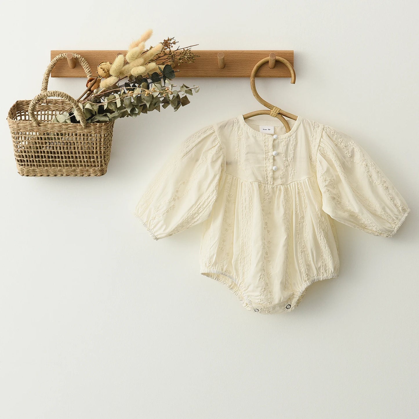 Ivory Lace Organic Cotton Ruffle Romper