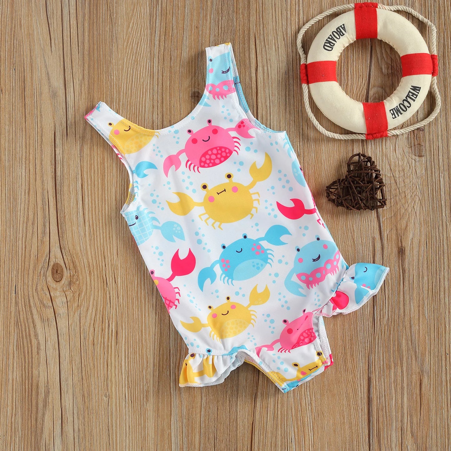 Toddler Infant Baby Girl Summer Swimsuit Sleeveless Floral Print Swim  Bathing Suit