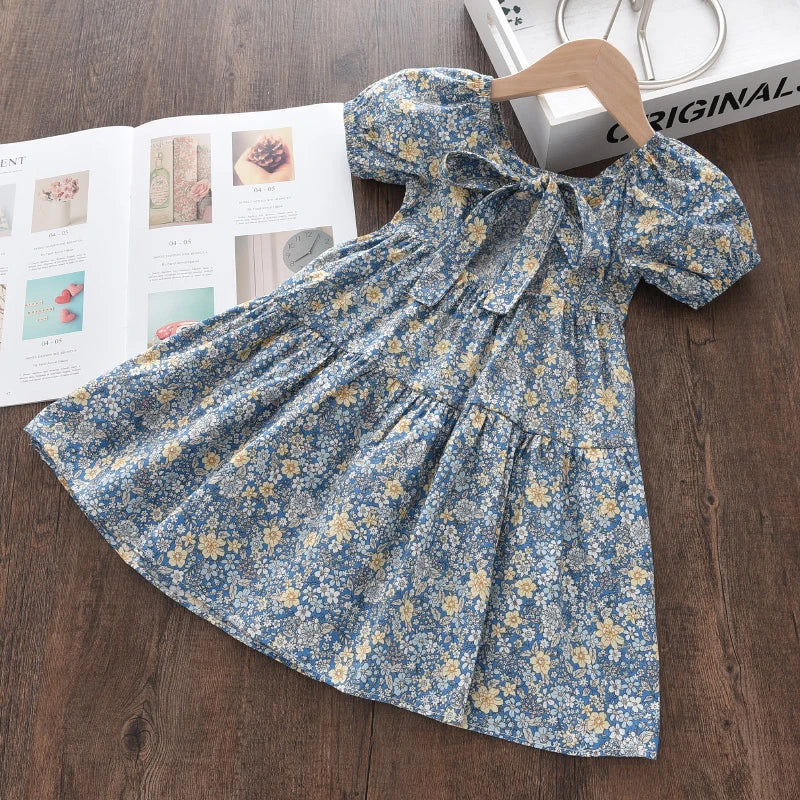 Bear Leader Girls Floral Dresses 2023 New Fashion Sweet Kids Flowers Costumes Children Sleeveless Vestidos Toddler Baby Clothing