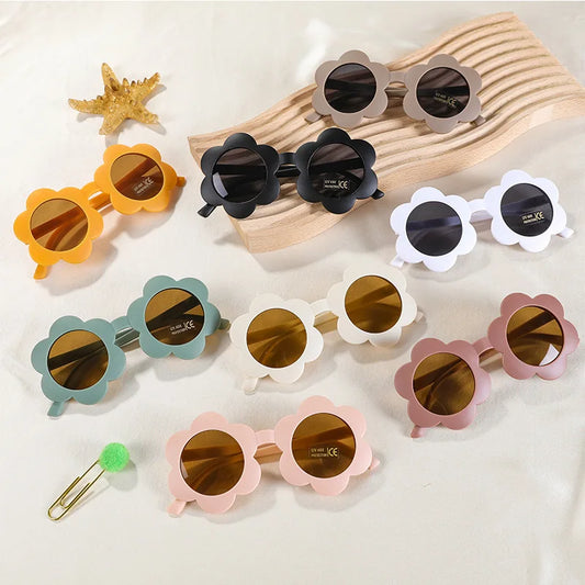 New Sun Flower Kids Sunglasses UV400 for Boy Girls Toddler Lovely Baby Sun Glasses Round Cute Children Outdoor Eyewear