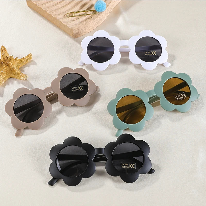 New Sun Flower Kids Sunglasses UV400 for Boy Girls Toddler Lovely Baby Sun Glasses Round Cute Children Outdoor Eyewear