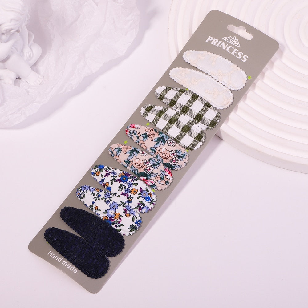 Printed Embroidery Hair Clips