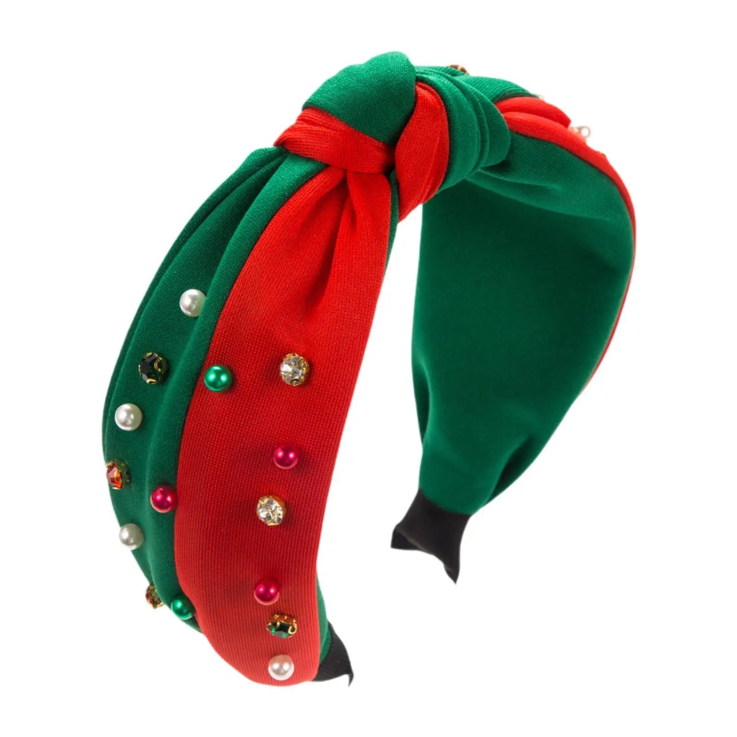 Christmas Headband Favors Red Green Fashion Holiday Festive Christmas Hair Hoop Xmas Headwear for Ladies Girls Women Adults