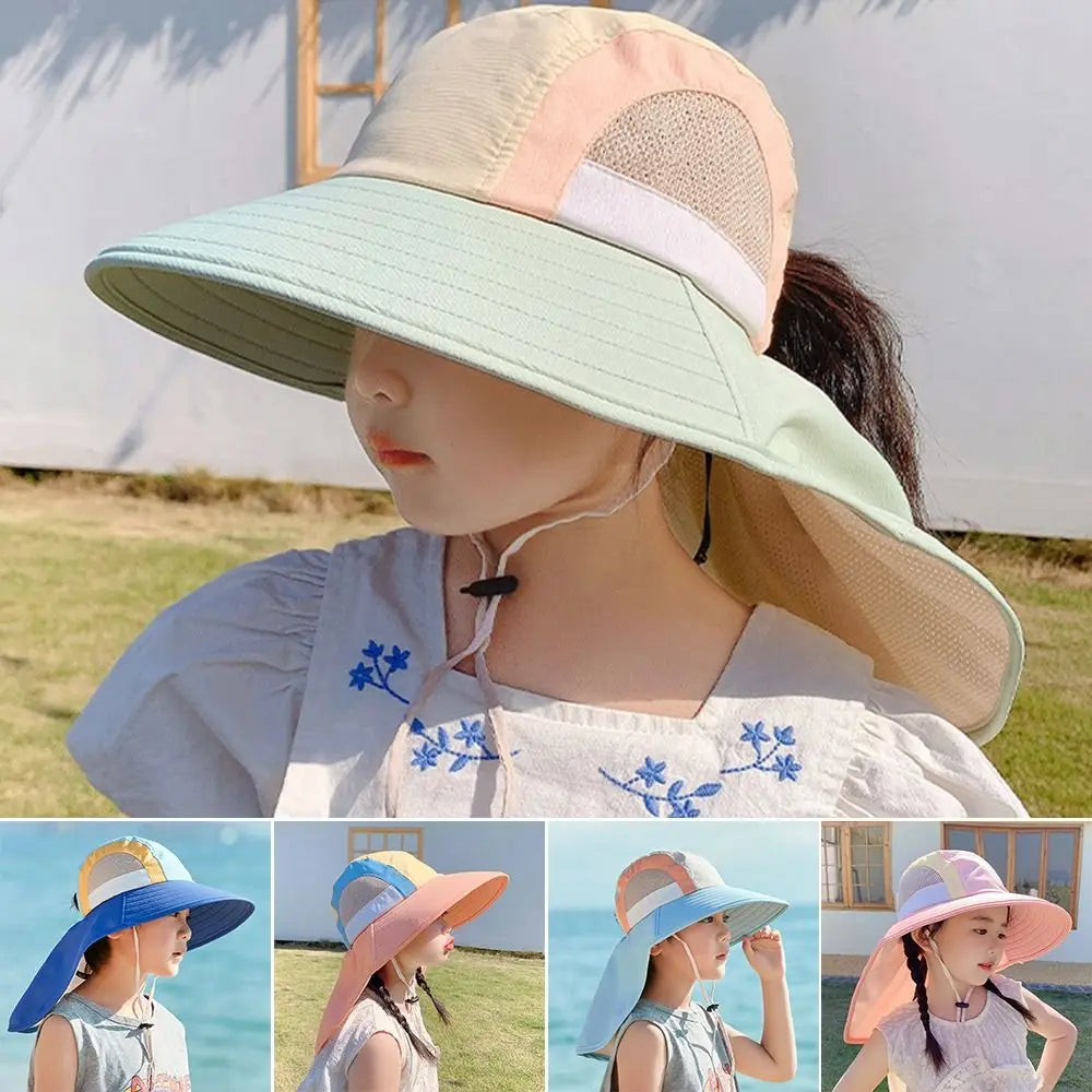 UV Protection Wide Brim Summer Panama Cap New Beach Hats for Outdoor Beach Kids