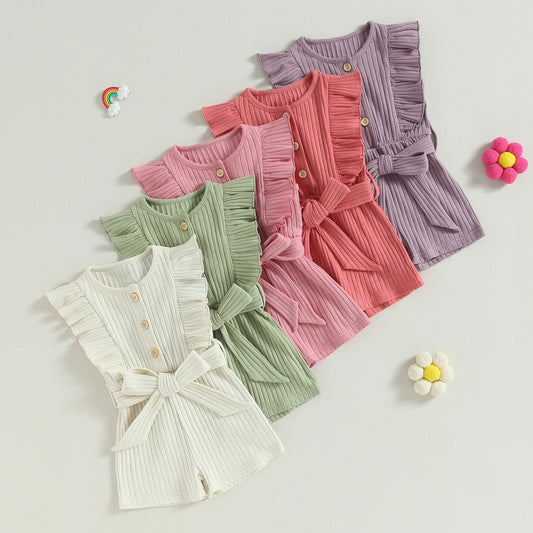 Ruffle Sleeve Romper Cotton