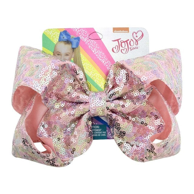 8 inch Sequin Large Bow Clips